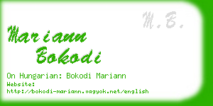 mariann bokodi business card